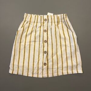Striped Button-Front Skirt